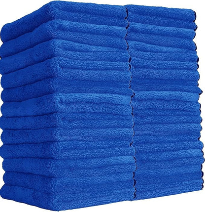 Chemical Guys Professional Grade Premium Microfiber Towels for Cars, Blue, 16" x 16", Ultra-Soft and Scratch-Free Car Detailing Cloths for Trucks, Motorcycles, and More - 24 Pack