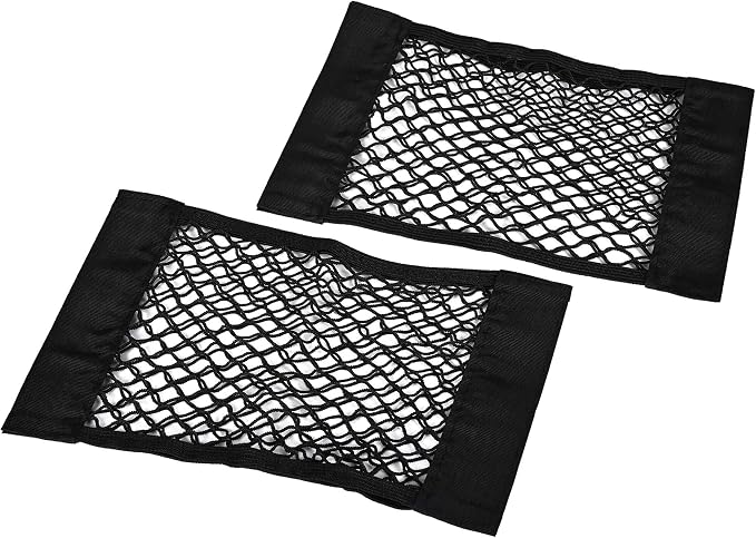 Universal Mesh Cargo Net Storage Net Wall Sticker Organizer Pouch Bag Storage Mesh Net for Car Trunk Storage Add On Organizers for Car Truck (15" x 9.5" (2 Packs))