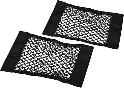 Universal Mesh Cargo Net Storage Net Wall Sticker Organizer Pouch Bag Storage Mesh Net for Car Trunk Storage Add On Organizers for Car Truck (15" x 9.5" (2 Packs))