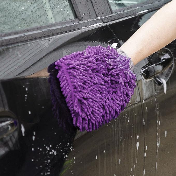 uxcell Premium Microfiber Car Wash Washing Mitt with High Density Ultra-Soft Wash Glove for Car Cleaning