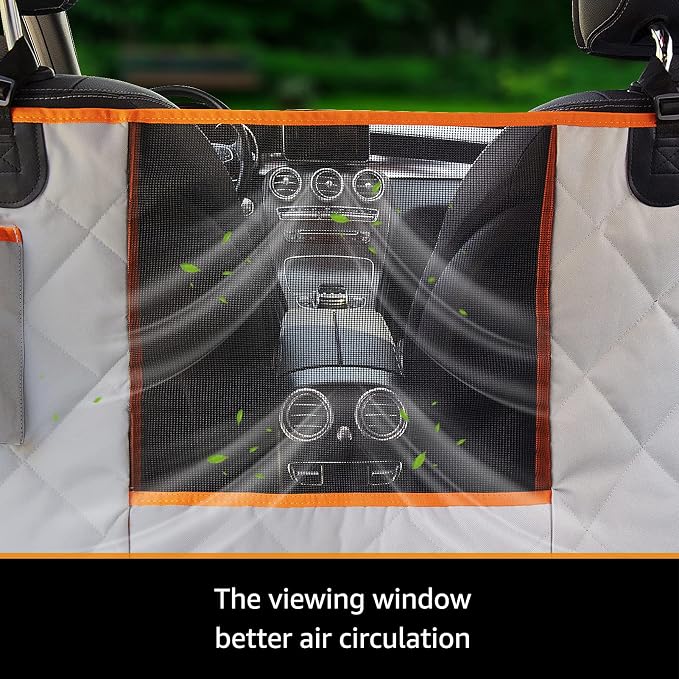 Dog Seat Cover for Tesla Model 3 Waterproof Car Seat Protector with Mesh Window Dog Car Hammock Against Dirt and Fur Anti-Scratch Nonslip Machine Washable Back Seat Cover for Model Y