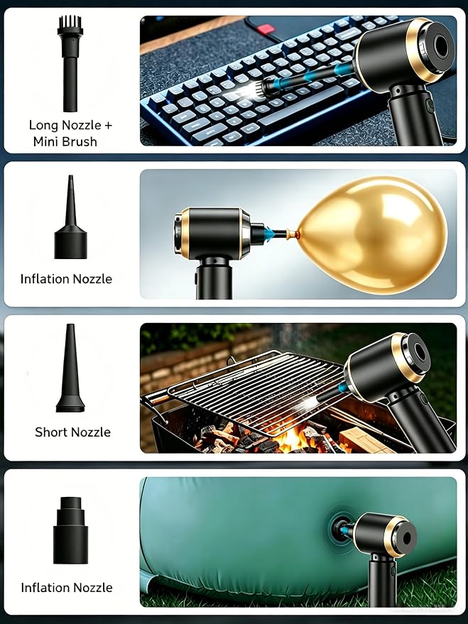 Handheld Car Vacuum Cordless, 22000Pa High Power Car Vacuum Cleaner and Air Duster, 2026 Upgrade 4-in-1 Car Vacuum Portable Cordless with 10 Multi-Nozzles for Small Jobs, Car, Home, Desk, Keyboards