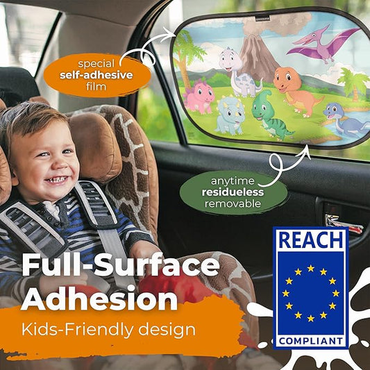 CARAMAZ Car Window Shade for Baby with Certified UV-Protection 2 Pack - 20"x12"