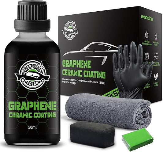 Graphene Ceramic Coating for Cars (50ml) - 10H Graphene Coating for Car Detailing-5+ Years Protection, Hydrophobic, Scratch & UV Resistant, High GlossFinish - Professional-Grade Car Detailing Kit