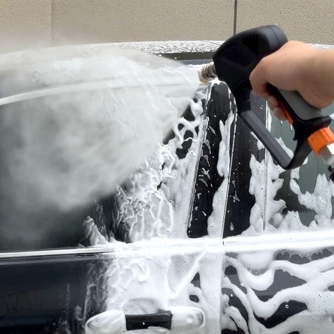 PWACCS Pressure Washer Gun with Foam Cannon, 1.5 Liter, 5000 PSI | Short Gun with Swivel, 1/4" Quick Connector, 5 Power Washer Nozzle Tips, Car Wash Foam Gun Kit