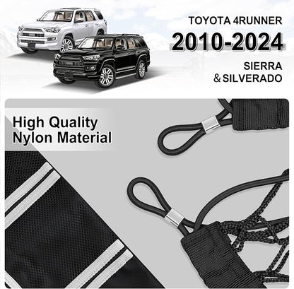 Amiss Truck Bed Cargo Net with Side Organizer, Compatible with Toyota 4Runner 2010-2024, Portable Storage for Pickup Cargo and Heavy Duty Hook, Exterior Accessories for Car SUV Truck