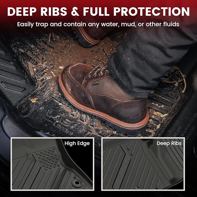 LASFIT Floor Mats for Toyota Corolla Sedan 2014-2019, All Weather TPE Custom Fit Car Liners for Toyota Corolla Accessories 1st & 2nd Row Car mats, Easy to Clean, Black