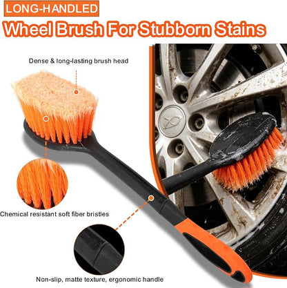 Car Wash Kit with 4-12FT Telescoping Extension Pole, Cleans Spider Webs, Washable & Reusable for High Ceilings, Fans & Outdoor Cleaning
