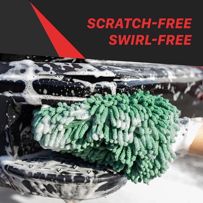 Maxshine Universal Chenille Microfiber Wash Mitt – Ultra-Soft Glove with Foam Core & Elastic Cuff – Scratch-Free, Lint-Free – Safe for Paint & Ideal for Exterior Car Detailing