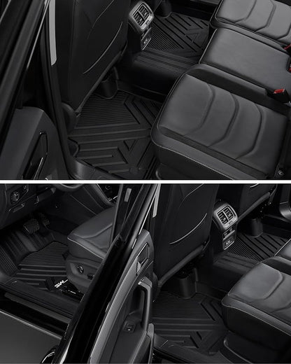 3W Floor Mats & Cargo Liner & Seatback Mats for Volkswagen Tiguan 2025 2026, All-Weather Protection TPE Car Mats 2 Rows Full Set for VW Tiguan Accessories, Black