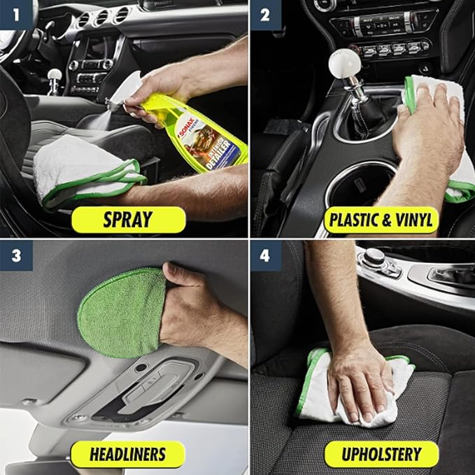 SONAX Interior Detailer | Multi-Surface Interior Cleaner for Dash, Plastics, Screens & Trim, Removes Dust & Fingerprints | Streak-Free Finish, UV Protection, | DIY Car Care Formula Made Easy