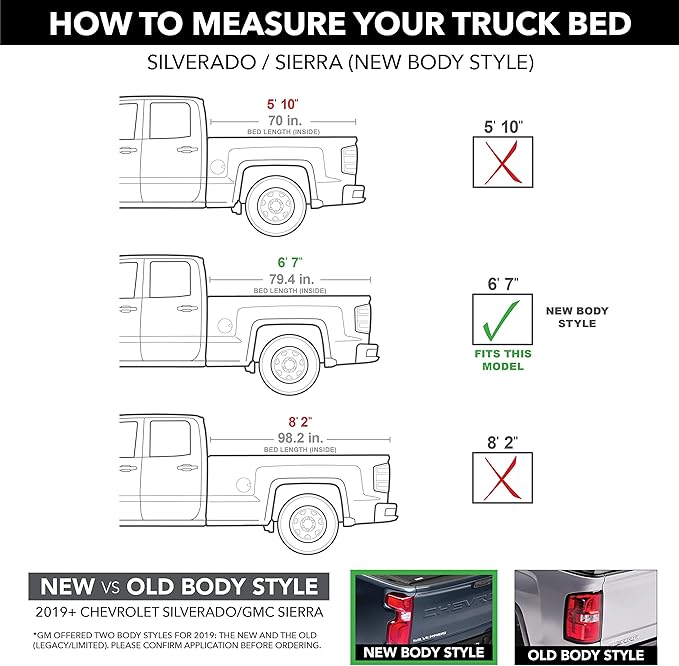 RealTruck Roll-N-Lock A-Series XT Retractable Truck Bed Tonneau Cover | 224A-XT | Fits 2019 - 2025 Chevy/GMC Silverado/Sierra 1500 Not compatible with Carbon Pro bed 6' 7" Bed (79.4")