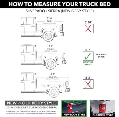 RealTruck Roll-N-Lock M-Series XT Retractable Truck Bed Tonneau Cover | 224M-XT | Fits 2019 - 2025 Chevy/GMC Silverado/Sierra 1500 Not compatible with Carbon Pro bed 6' 7" Bed (79.4")