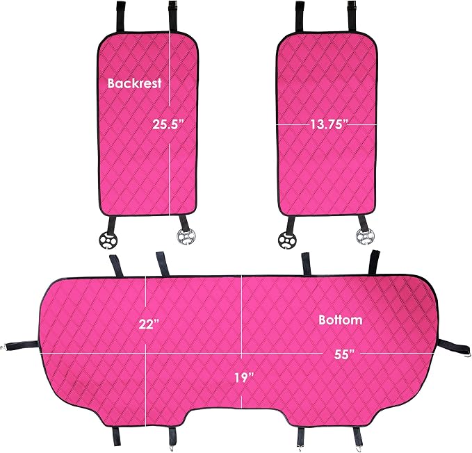 FH Group Car Seat Cover Cushion - Cars Trucks SUV, Neosupreme Car Seat Cushions, Waterproof Car Seat Cover Cushion, Universal Fit Car Seat Protector Rear Set Pink