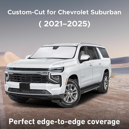 EcoNour Windshield Sunshade Compatible for Chevrolet Suburban 2021-2023 2024 2025, Sun Visor for Front Windshield & Window Sun Shade Cover, UV Heat Blocker & Protector, Car Accessories