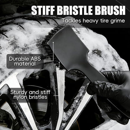 8PCS Car Wheel Brush kit,Wheel Cleaner Brush, Microfiber Cleaning Cloth,Soft Bristle Rim Brush,Tire Polishing Application Pad,Drying Towel.Tire Cleaning Brush Kit for Trucks, Cars, RVs