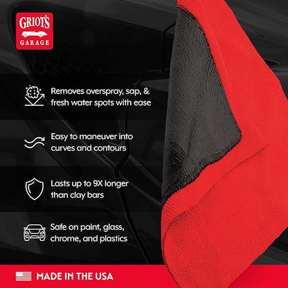Griot's Garage Surface Prep Towel for Car Detailing, Cleaning and Polishing, Clay Bar Alternative, 9" x 9", 55592