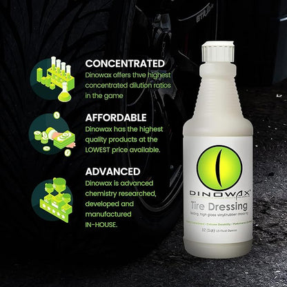 Tire Dressing, Tire Shine, Tire, Vinyl, and Rubber Dressing, Tire and Wheel Care Products, 32 Oz