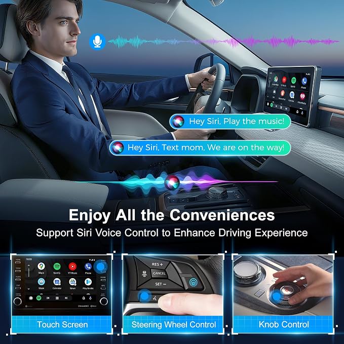 Wireless CarPlay Adapter, Car Adapter with Netflix Fast Car Video Plug & Play, Easy Setup, Supports Netflix/YouTube/TF Card Streaming Equalizers and More