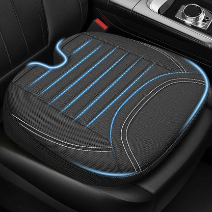 ZIKEE Wedge Car Seat Cushion for Tailbone Pain Relief & Better Visibility, Ergonomic Memory Foam Seat Cushion for Car with Breathable Channel Design, Fits Car, SUV, Truck, Non-Slip Mesh Cover