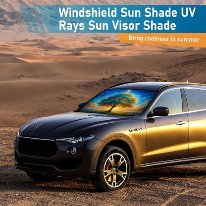 Car Windshield Sun Shade, Folding Car Shades for Front Windows UV Rays Sun Cover Shade, Keeps Your Vehicle Cool
