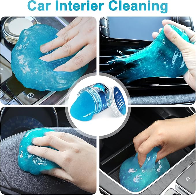 FiveJoy Universal Car Cleaning Gel Detailing Putty, Car Goop Cleaner Car Interior Cleaner Putty, (Blue, 4Pack (22.4oz)), KC-245