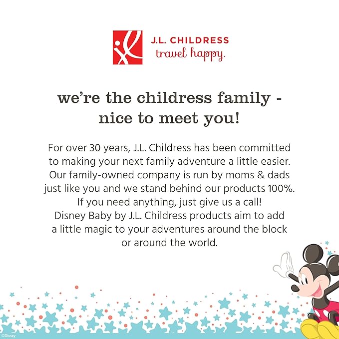 Disney Baby by J.L. Childress Side Sling Stroller Cargo Net - Stroller Organizer Attachment for Storage, Mesh Bag for Baby Accessories, Universal Fit - Mickey, Black