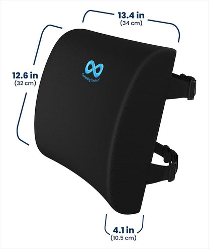 Everlasting Comfort The Original Lumbar Support Pillow for Office Chair - Improves Posture, Promotes Back Pain Relief - Superior Back Support for Gaming and Desk Chairs - Lumbar Pillow for Car, Couch