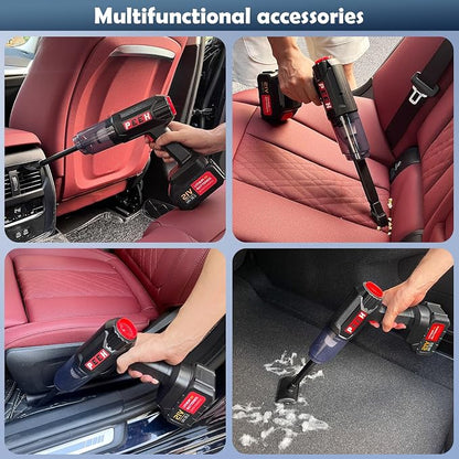 Handheld Vacuum for Home, Cordless Portable Vacuum Cleaner, Rechargeable with 60 Mins Max Runtime, High Power Vacuum for Car, Office, Pet Hair, Gap Cleaning (Grey)