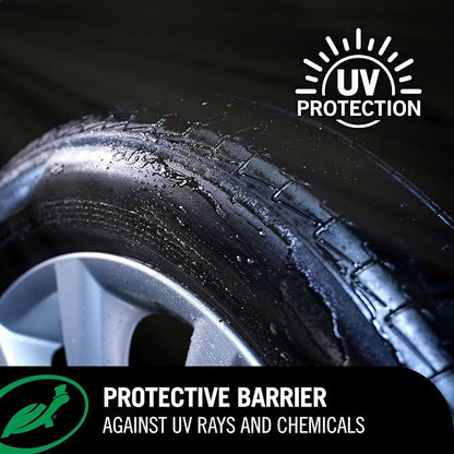 Turtle Wax Hybrid Solutions Graphene Acrylic Tire Shine Spray Coating, Long-Lasting Rich Black Shine, No-Sling, Water-Resistant Tire Dressing with UV and Dirt Repellent Protection, 23oz (Pack of 3)