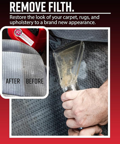Adam's Polishes Non-Heated Carpet Extractor, Powerful Spot and Upholstery Cleaner, Clear Hand Tool, 15 Foot Hose, Easy Dirt and Spot Removal for Vehicles