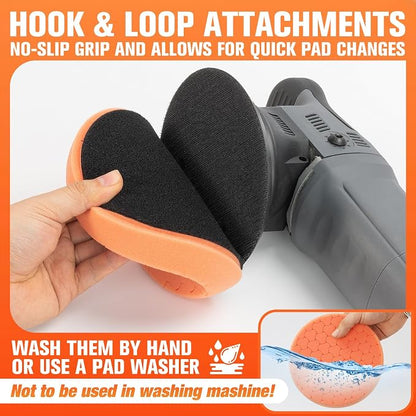 Orange Polish Pad, Buffing Polishing Pads, 1Pc 5.5 Inch Face for 5 Inch 125mm Backing Plate Compound Buffing Sponge Pads for Car Buffer Polisher Compounding, Polishing and Waxing