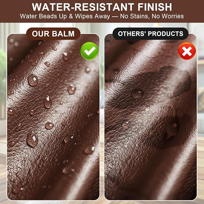 STARTSO WORLD Leather Recoloring Balm, Medium Brown Repair Kit for Furniture, Leather Dye, Color Restorer for Couches, Couch Paint | Repair, Restore & Renew Old, Faded Surfaces