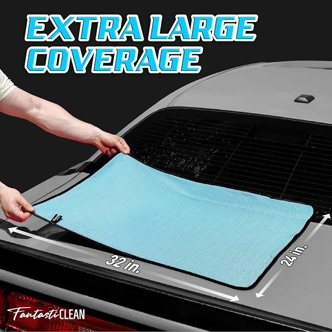 Fantasticlean Large Car Drying Towels- 2 Pack, 32‘’ by 24'' -Premium Microfiber Cleaning Cloth with Dual-Colored Twisted Loop, Ultra Absorbent, Scratch-Free for Instant Car Detailing (Pink and Blue)