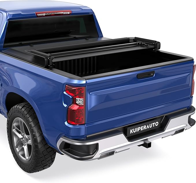 KUIPERAUTO Soft Tri 5.8FT Truck Bed Tonneau Cover Compatible for 2019-2026 Chevy Chevrolet Silverado/GMC Sierra 1500 (Excludes 2019 Classic Model) Fleetside On Top -69.6 Inch