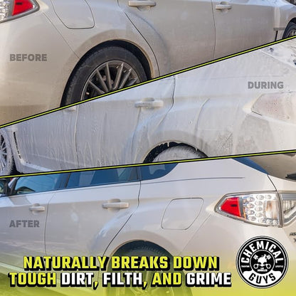 Chemical Guys Citrus Wash & Gloss Foaming Car Wash Soap - High Suds Formula Foam Cannon Soap for Foam Blasters, or Bucket Washes - Safe on Paint, Clear Coat, and Wax, Citrus Scent - 64 oz