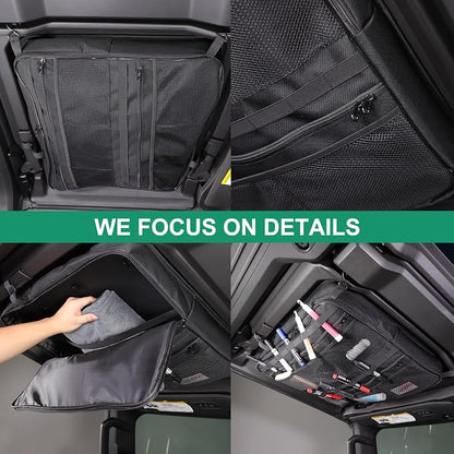 Car Sunroof Organizer Bag Compatible with 2024 2025 2026 Hummer EV Hardtop Roof Panel Storage Bag Waterproof Foldable Multi-Function Car Rooftop Carrier Sunroof Storage Bags (Front Left Side)
