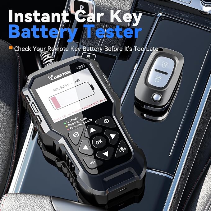 VDIAGTOOL VD31 Enhanced OBD2 Scanner, 3-in-1 Check Engine Code Reader, Car Key Battery Tester & Car Battery Tester, OBD2 Scanner Diagnostic Tool, Car Code Reader for Cars and Trucks All Cars 1996+