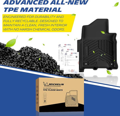 Michelin Vehicle Mats, All-Weather TPE Custom Fit Liner for 2019-2026 Ram 2500/3500 Crew Cab/Mega Cab Bucket Seat Carpet Floor, Premier