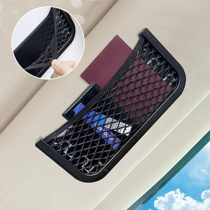 ABS Plastic Frame Automotive Cargo Nets Car Net Pocket Phone Car Mesh Net Holder RV Storage Boat Cargo Pocket Organizer Framed Mesh Net Pocket with Screws for Auto RV Net(2, 10 x 4.7 Inch)