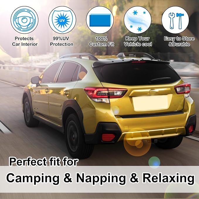 TINGLU Window Shades for Subaru Crosstrek 2018-2023 Accessories Car Side Full Windows Rear Triangular Windshield Sun Shade Sun UV Rays & Privacy Protection for Camping,Napping,and Relaxing 8PCS