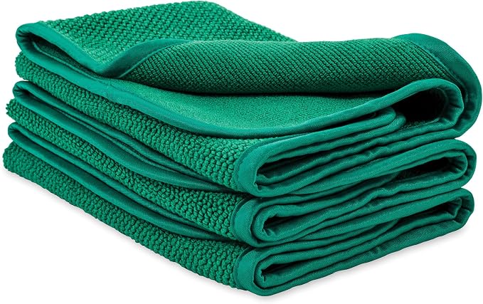 Griot's Garage Dual Weave Interior Towels for Car Detailing, Cleaning, and Polishing, Ultra-Absorbent, Scratch and Lint-Free, 16” x 16”, Set of 3, 10282