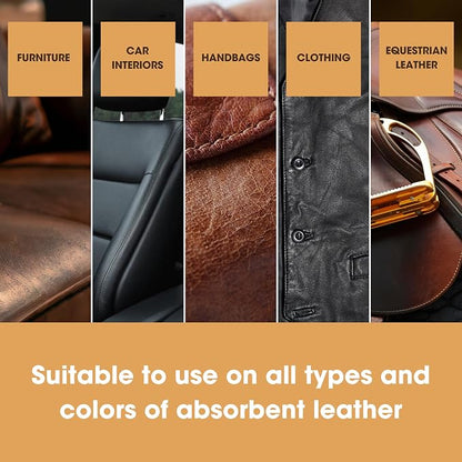 Furniture Clinic Leather Easy Restoration Kit | with Leather Recoloring Balm, Cleaner, Sponge, and Cloth | Leather Repair Kit for Scratched and Faded Furniture (Dark Brown)