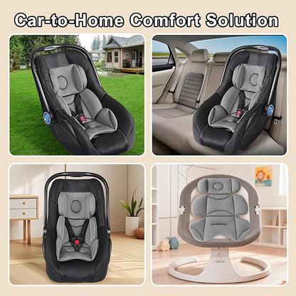 Infant Car Seat Insert Thickened, Breathable & Fold-Go Baby Head & Body Support for Infant, Soft Mesh Car Seat Cushion, Easy-Carry Protector for All Strollers & Carriers, Grey