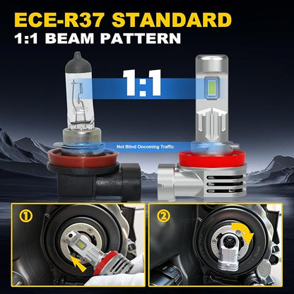 H11 Bulbs Super Bright Xenon White H8 Bulbs Fog Lights Pack of 2