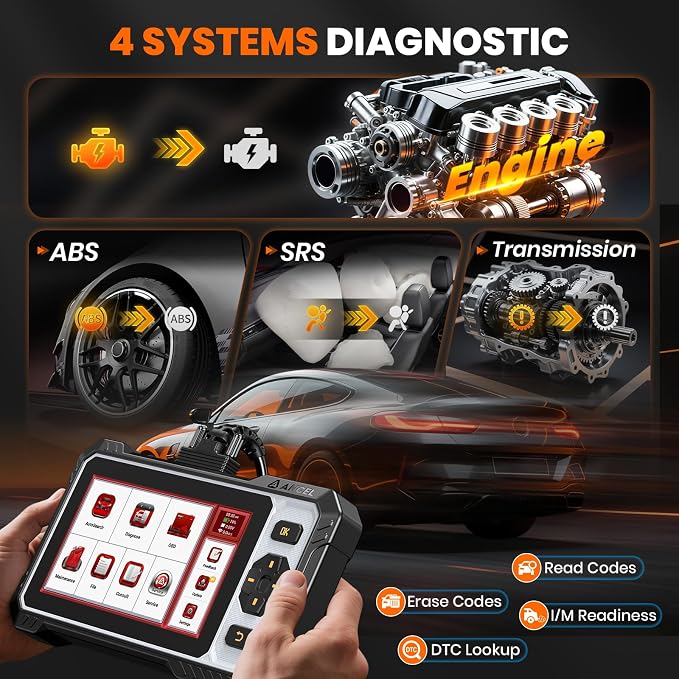 ANCEL FX6000 Bidirectional OBD2 Scanner with 7+ Resets | ABS, SRS, Transmission & Engine System Diagnostic Scan Tool, Oil/EPB/BMS/SAS/Throttle Reset, ABS Bleeding, Live Data, Auto VIN, Lifetime Update