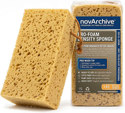 Extra Large Premium Car Wash Sponge | Scratch-Free Cleaning Sponge for Car & Truck | Non-Compressed High Foam Honeycomb Auto Detailing Sponge | 8.3" x 4.3" x 3.1" | Single Pack (1-Piece)