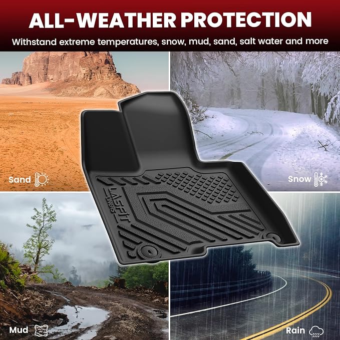 LASFIT Floor Mats & Cargo Mat with Seatback for Hyundai Tucson PHEV 2026 2025 2024 2023 2022, All Weather TPE Floor Liners Custom Fit Tucson 2022-2026, 1st & 2nd Row & Trunk Mat with Backrest