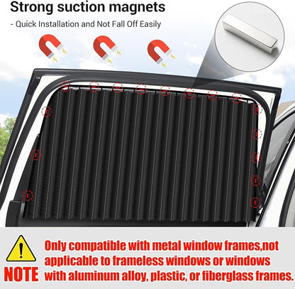 ZATOOTO Car Window Shades for Side Window 4 Pack Magnetic Car Curtains for Privacy Car Window Covers Blackout Blinds Upgrade to a Classy Ride for Camping Sleeping