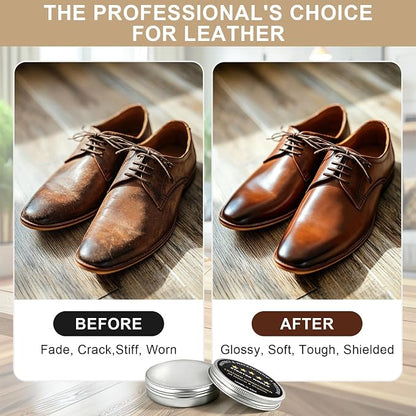 STARTSO WORLD 200Ml Leather Recoloring Balm with 100ML Leather Conditioner, Beige Leather Repair Kit for Furniture, Leather Dye, Leather Scratch Repair, Leather Couch Paint